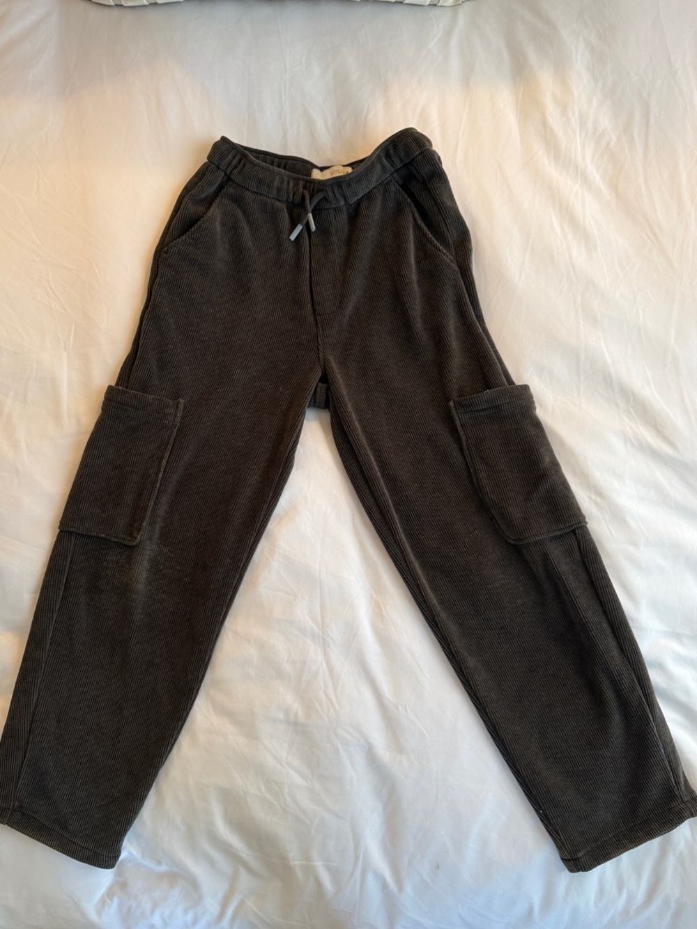 Zara Dark Gray Cargo Sweatpants with Drawstring Waist
